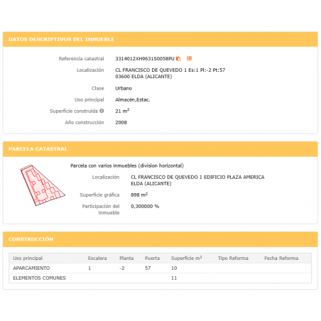 Plaza garaje en Elda