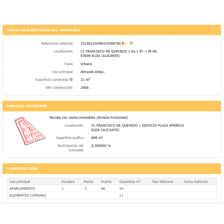 Plaza garaje en Elda